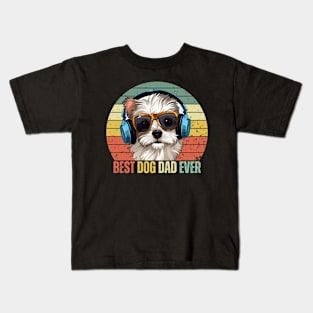 Best Dog Dad Ever Paw Fathers Day Kids T-Shirt